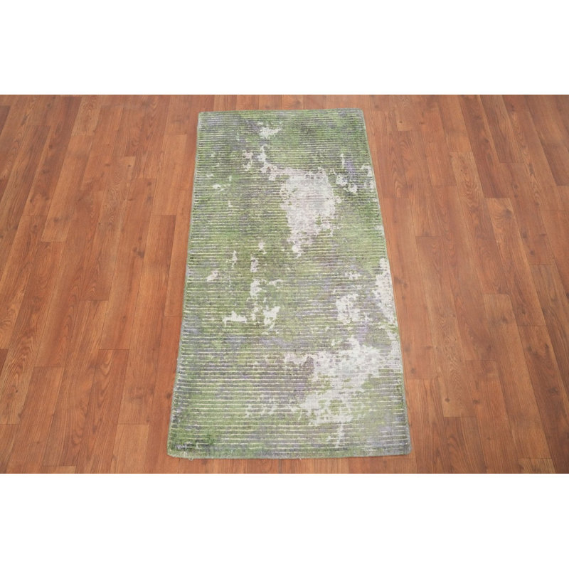 Tapis vert serein abstrait 2x4 pour espaces modernes