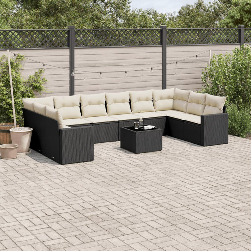 Vidaxl Garden Sofa Set Black