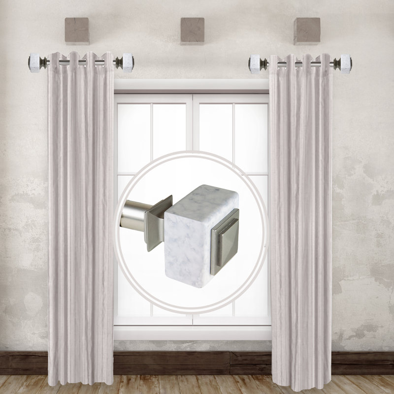 Tringle à rideaux simple latérale, Nickel satiné