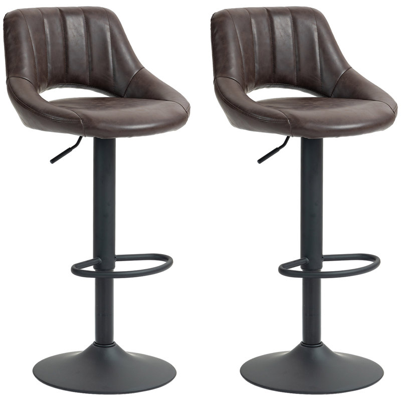 Tabouret pivotant à hauteur réglable Kadaysha, Brun