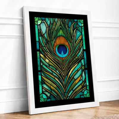 Peacock Feather Panel Art Deco - Print