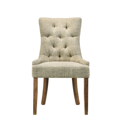 Beige & Salvaged Oak Back Side Chairs   Of 2  For Dining - Classic Elegant  2   Wood, Appeal