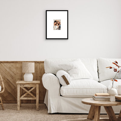 Cadre photo Americanflat 12 x 16 - Utiliser comme cadre 4 x 6 avec passe-partout ou cadre 12 x 16 sans passe-partout - Cadre photo fin avec plexiglas - noir