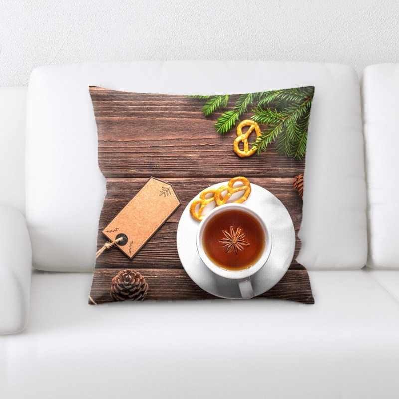 Tea Microsuede Reversible Throw Pillow
