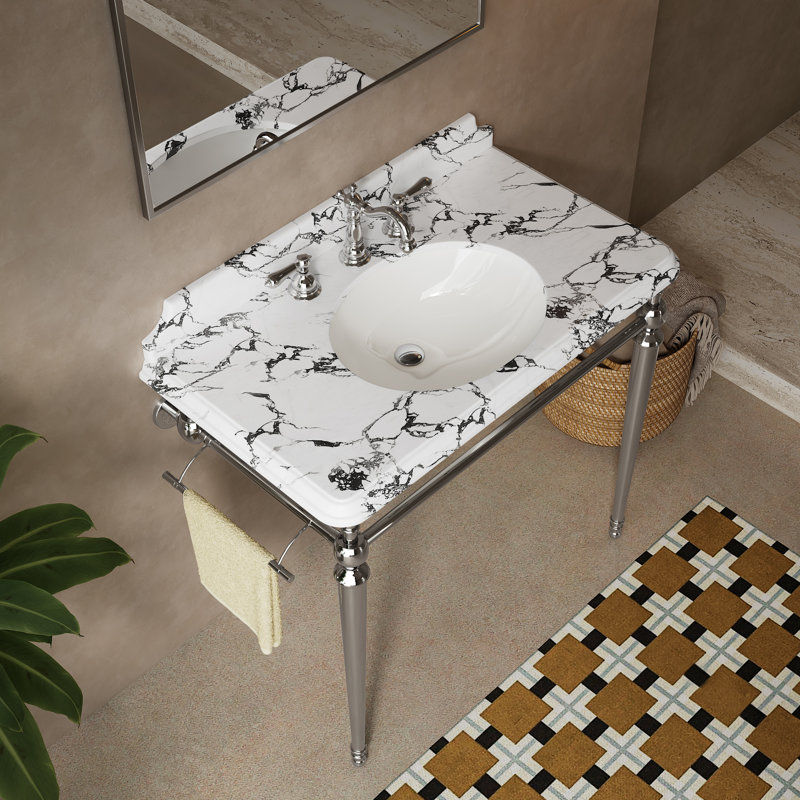 36" Ceramic Bathroom Vanity White