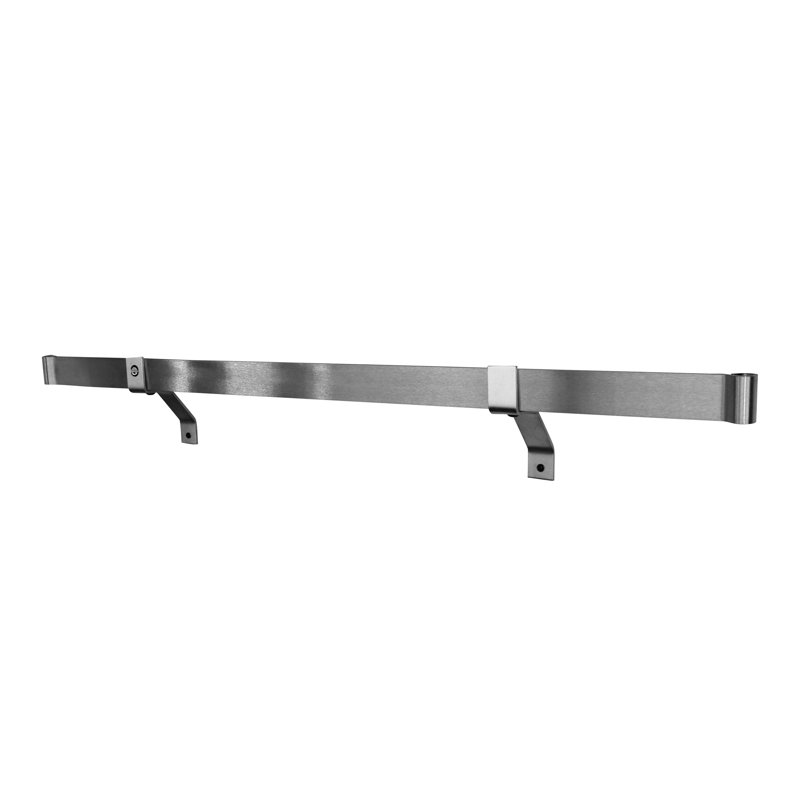Premier Handcrafted Wall Mounted Pot Rack, 2" H x 48" W x 25" D, Stainless Steel
