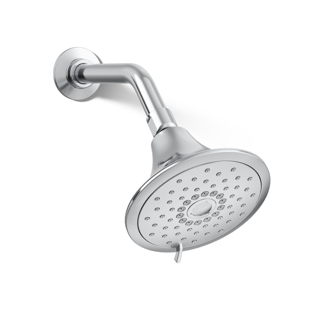 Forte 2.5 gpm Multifunction Wall Mount Showerhead, Three Spray Settings, 5.5" High Pressure Spray Head Kohler 