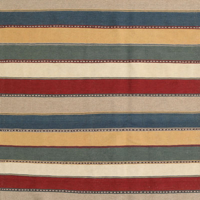 Tapis beige/gris/rouge contemporain