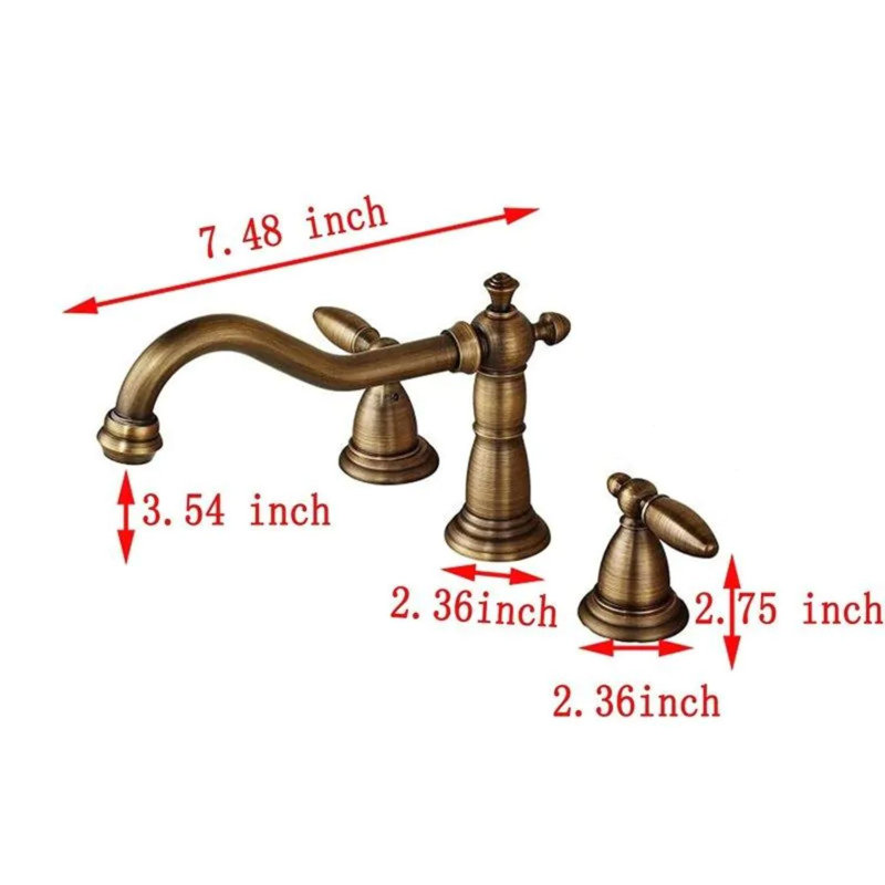 Juno Luxury Dual Handle Deck Mount Long Neck Bathroom Faucet