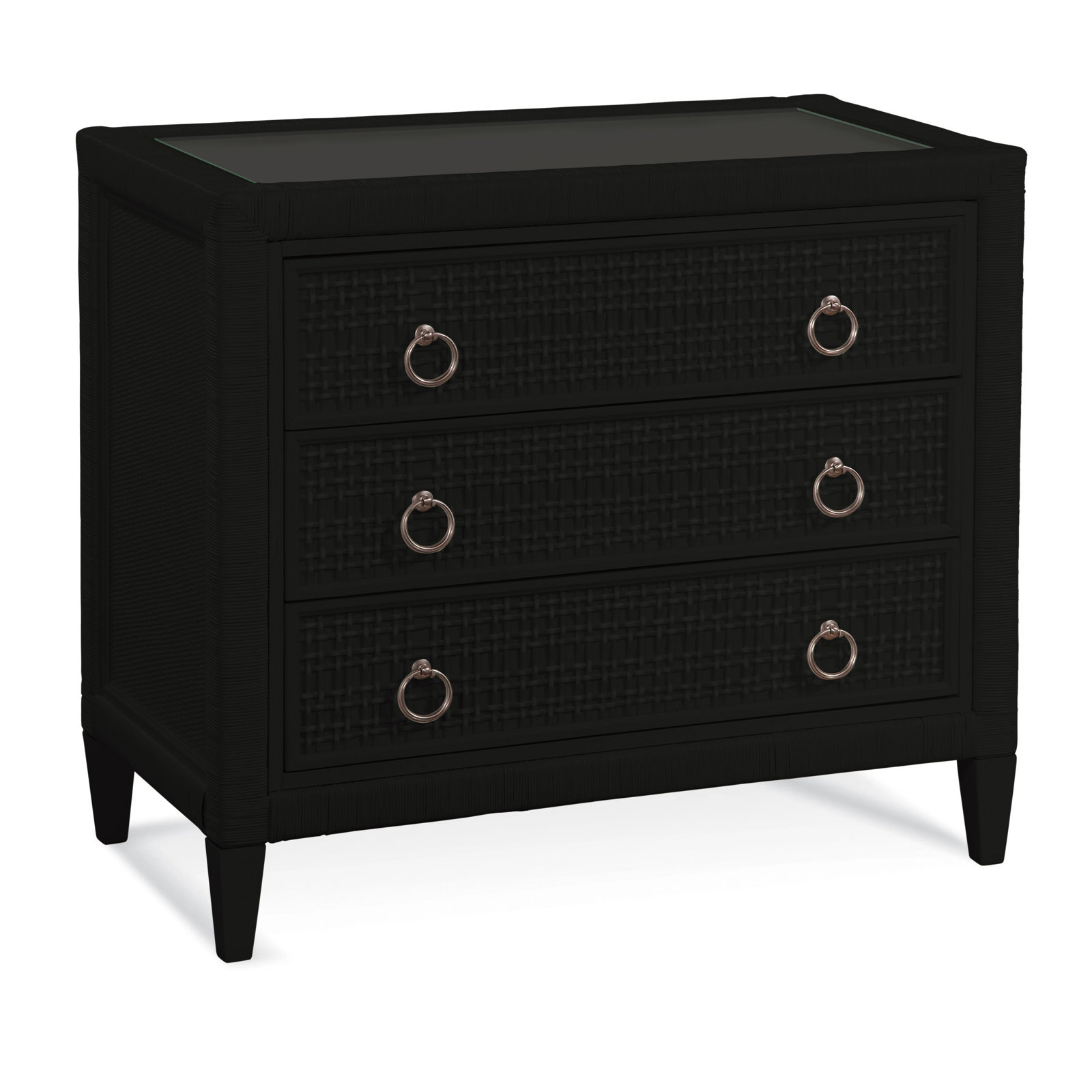 Monterey 3 Drawer 36" W Dresser, Black, Yes, Satin Nickel