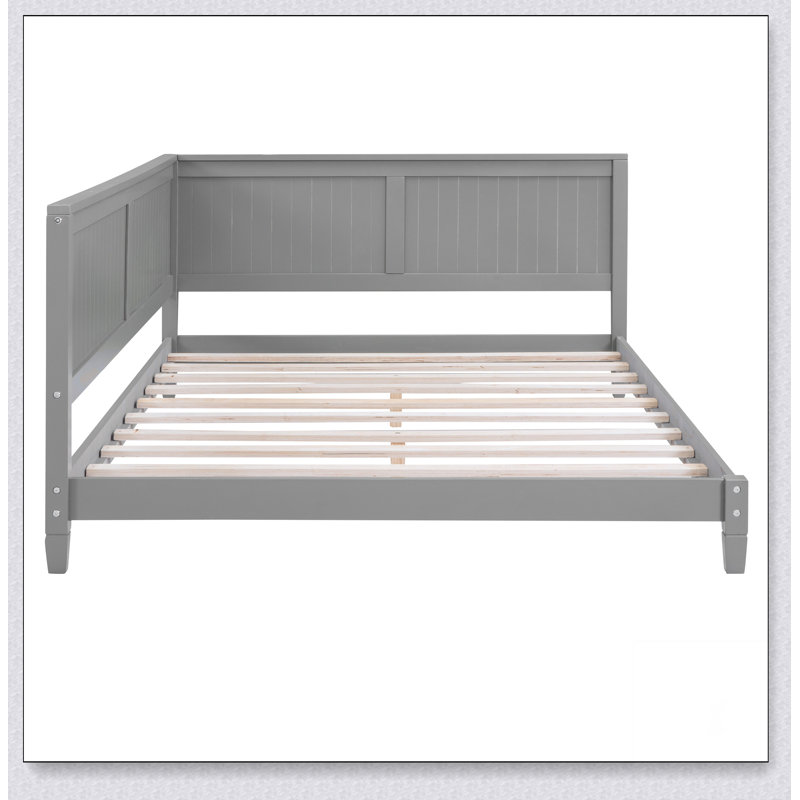 Lit de jour / canapé en bois, Gris, Complet/Double