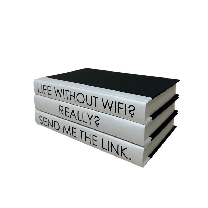 Citation de livre décoratif fait à la main en noir / blanc / blanc gris