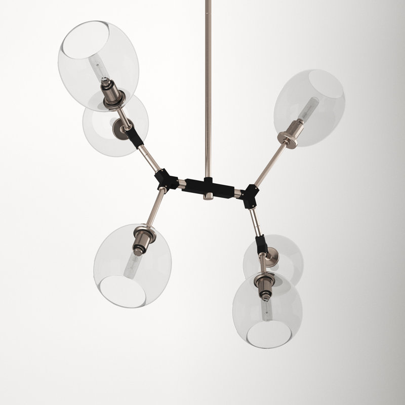 Rhythm 6 - Light Dimmable Sputnik Modern Linear Chandelier