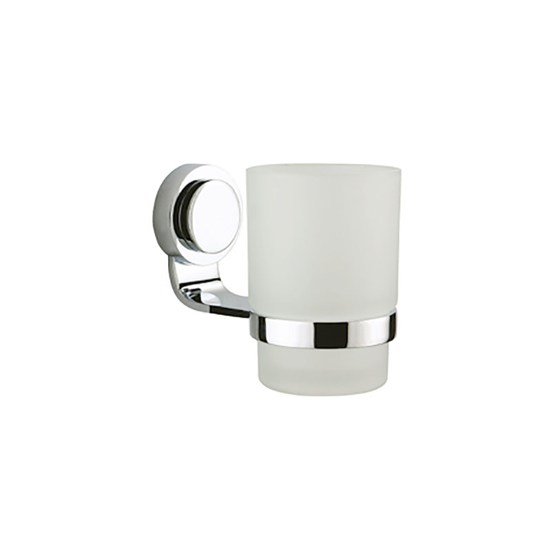 Button Series Toothbrush Holder, Satin Nickel