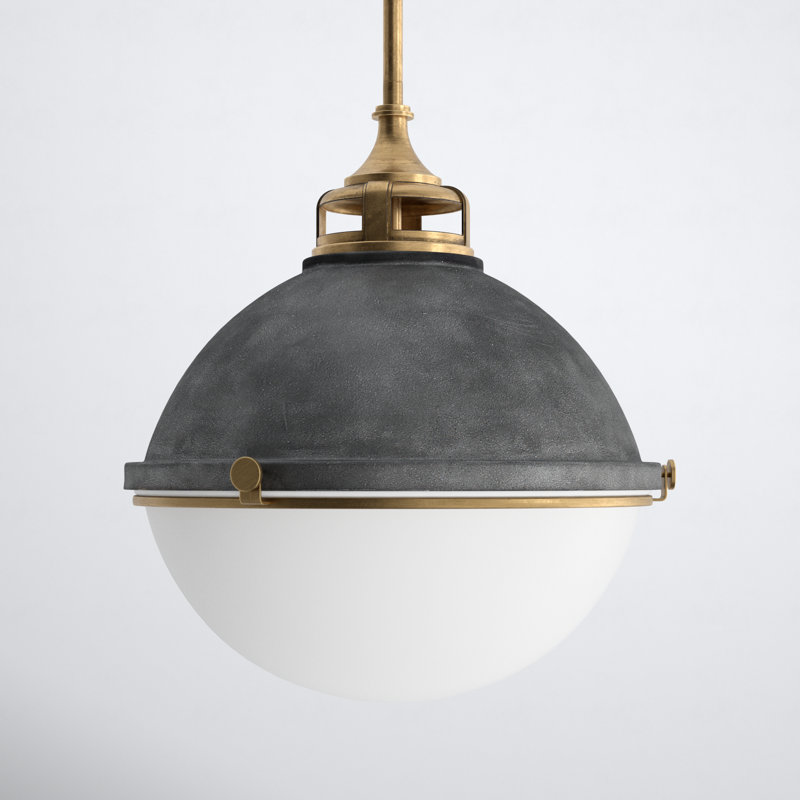 Kyoto 2-Light Chandelier, Aged Zinc, 19.75" H x 18" W x 18" D