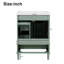 Meuble-lavabo vert clair de 24 po avec lavabo intégré en céramique, avec tablette à double couche, tiroirs à fermeture en douceur et porte d'armoire à fermeture en douceur-1380335094