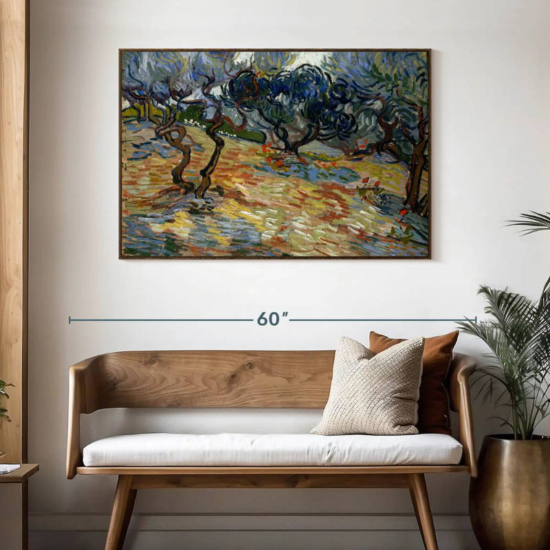 Olive Trees 1889, 46" X 31", Floating Frame Walnut