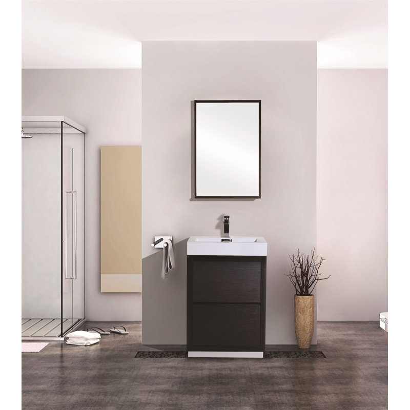 Ensemble de meuble-lavabo simple 35 po Royka, Noir, Blanc