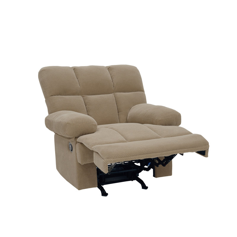 Fauteuil inclinable et berçant moderne Modern, Tissu chameau