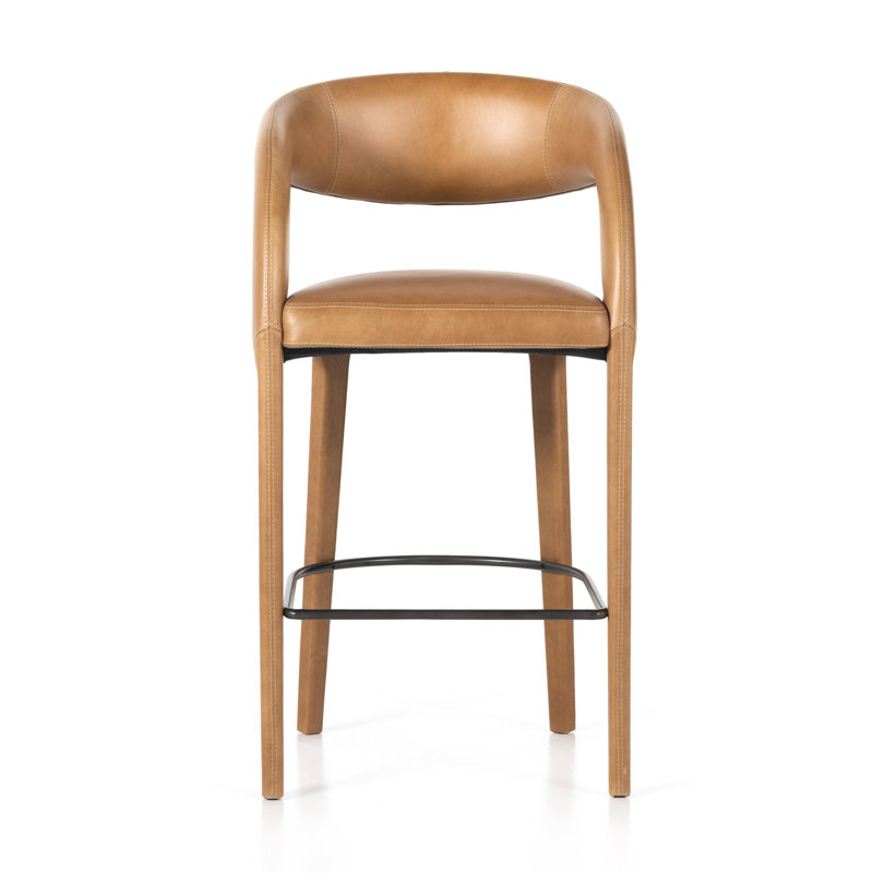 Geoffrey Counter & Bar Stool, Bar Stool (30.51" Seat Height), Sonoma Butterscotch/Top Grain Leather
