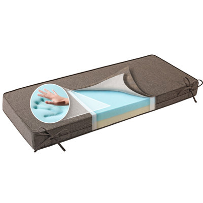 Sunrox Indoor/Outdoor Gel Memory Foam Seat Cushion with Piping