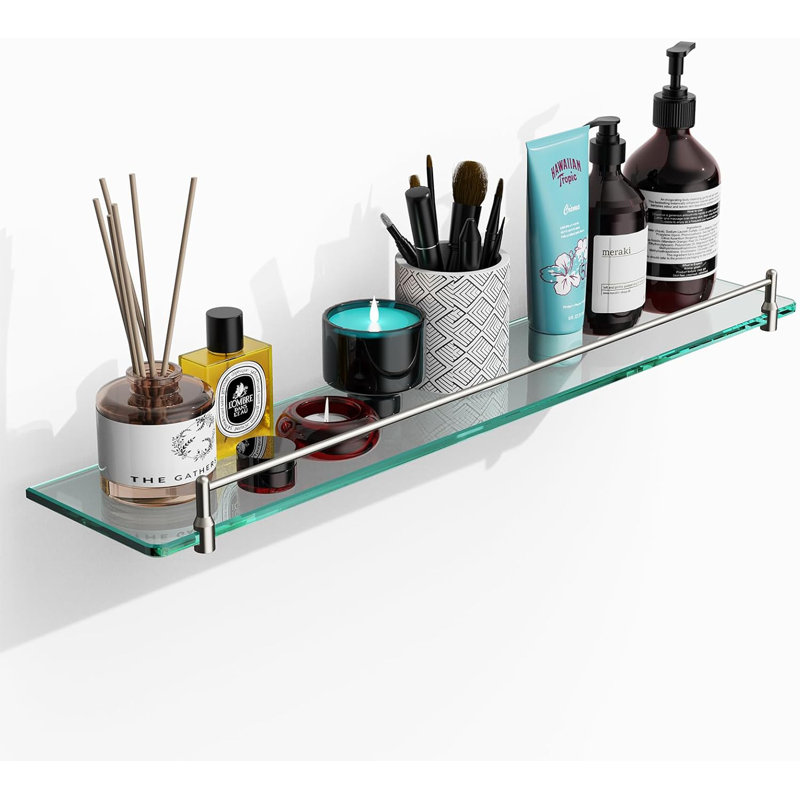 Tablettes en verre pour salle de bain, H 1,6 po x l 23,6 po x P 4,7 po