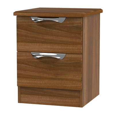 Fully Assembled Ratley 2 Drawer Bedside Table