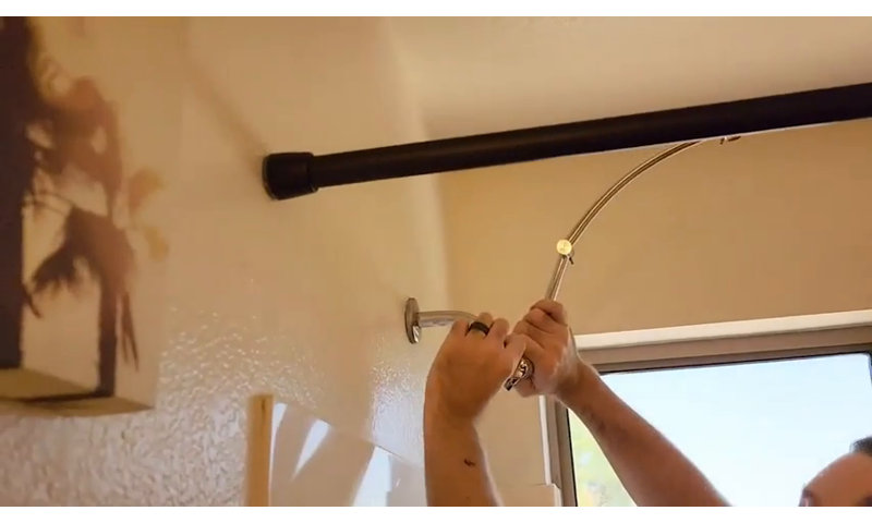 Brushed Nickel 10" Square Rain Shower Head with Adjustable Handheld Wand