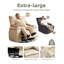 Fauteuil inclinable manuel surdimensionné 37,4 "avec chaleur et massage, siège berçant pivotant à 360 ° 21,3" avec porte-gobelet-891396821