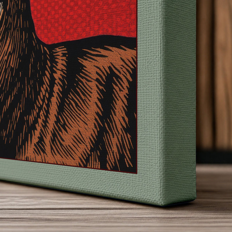 Geometric Deer Pop Art - Wrapped Canvas, 30x20 - 76.2 x 50.8 cm, Sage Border