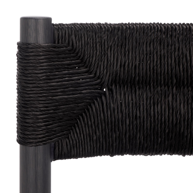 Romona Rattan Weaving Outdoor Barstool, Black