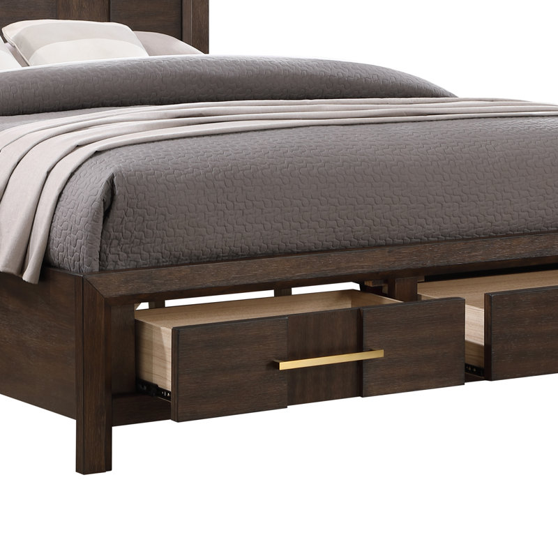 Adryan Bookcase Storage Bed, King / (86" L x 79" W x 56" H), Brown