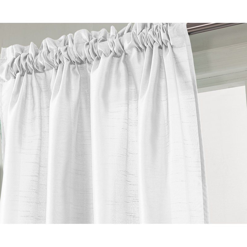 Panneau de rideau de fenêtre semi-transparent Alexzavier, Blanc, l 54 po x L 95 po