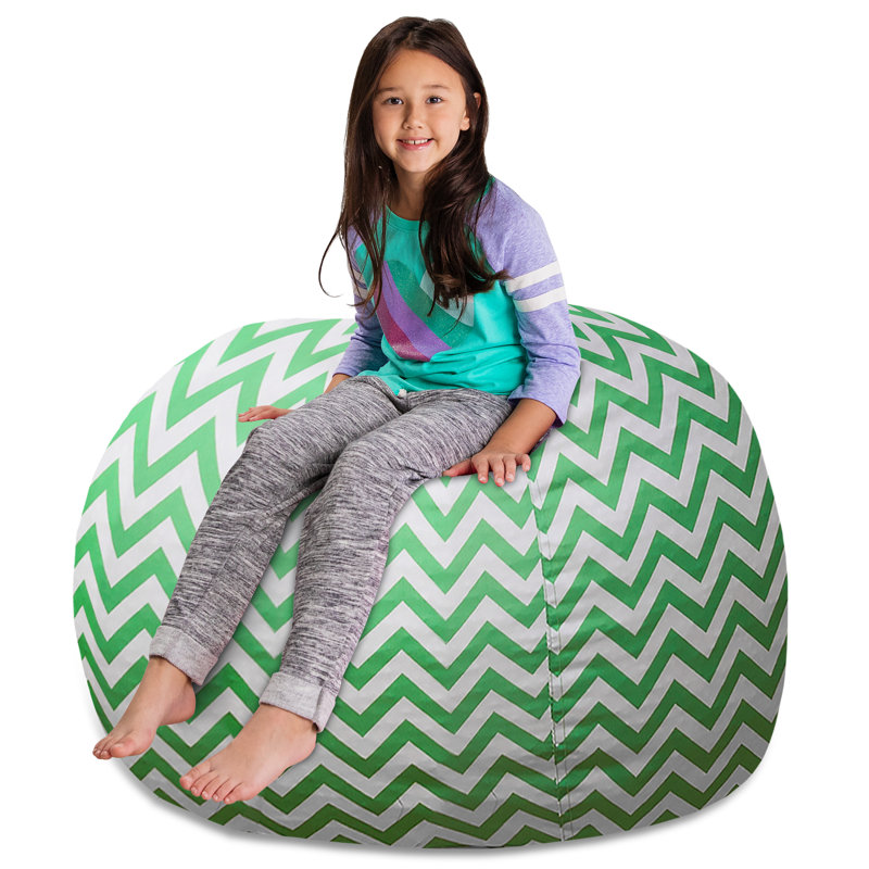 Kids Bean Bag Chair Cover - Stuffed Animal Storage & Toy Organizer with Zipper - Plush Storage Kids Bean Bag Cover only for Toddlers and Children's Rooms - Organizes Pillows, Blankets, and Stuffies - Multiple Colors, Sizes, and Fabrics