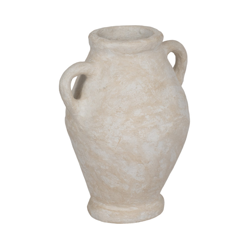 Beesan Decorative Terracotta Vase Handcrafted Amphora-Style with Dual Handles, 24" H x 18" W x 16" D
