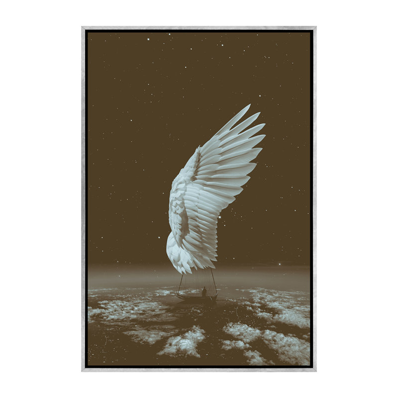 «Sail Away Angel Wing» par Soaring Anchor Designs - impression d'art graphique, H 60 po x l 40po x P 1,5 po, Pas de tapis