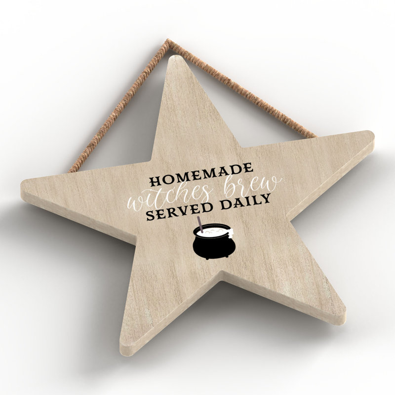 Homemade Witches Brew Wooden Star Plaque