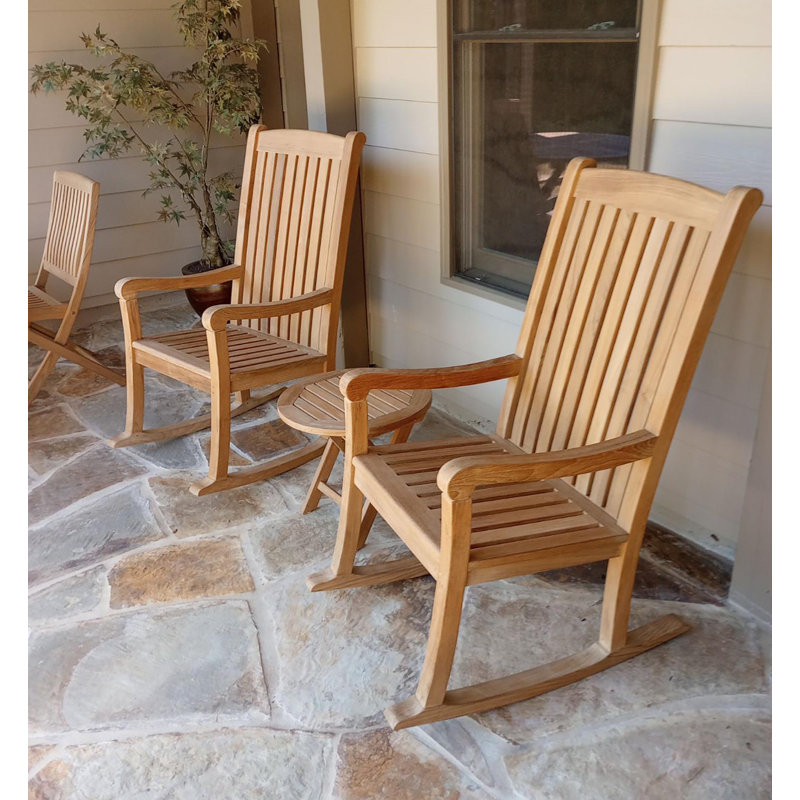 Chaise berçante d'extérieur en teck Nelvina