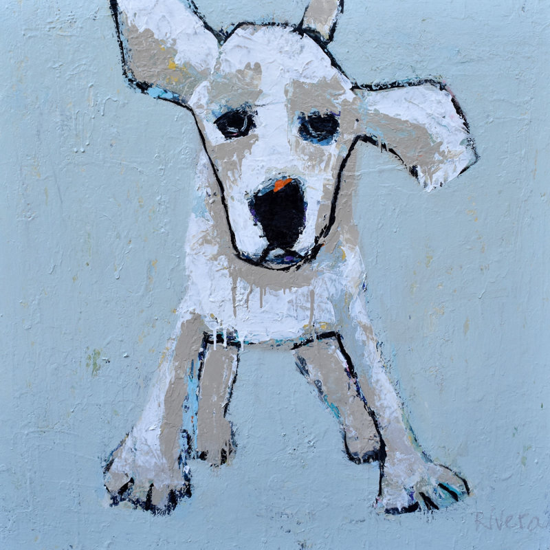 « puppyluv », reproduction d’art sur toile tendue, H 18 po x l 18 po x P 1,5 po