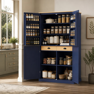Grande armoire de rangement autoportante haute avec garde-manger