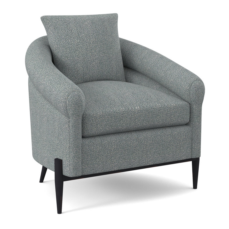 Jaxson Upholstered Armchair, Vintage Ebony, Maya Cyan Polyester Blend
