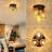 Boho Flush Mount Ceiling Light Fixture, Rattan Woven Chandelier For Farmhouse, Bedroom, Kitchen, Hallway, Nursery, Entryway