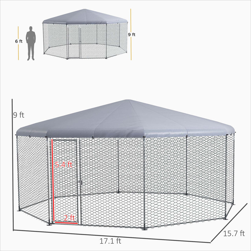 Poulailler polyvalent en métal pour animaux de compagnie avec des caractéristiques avancées