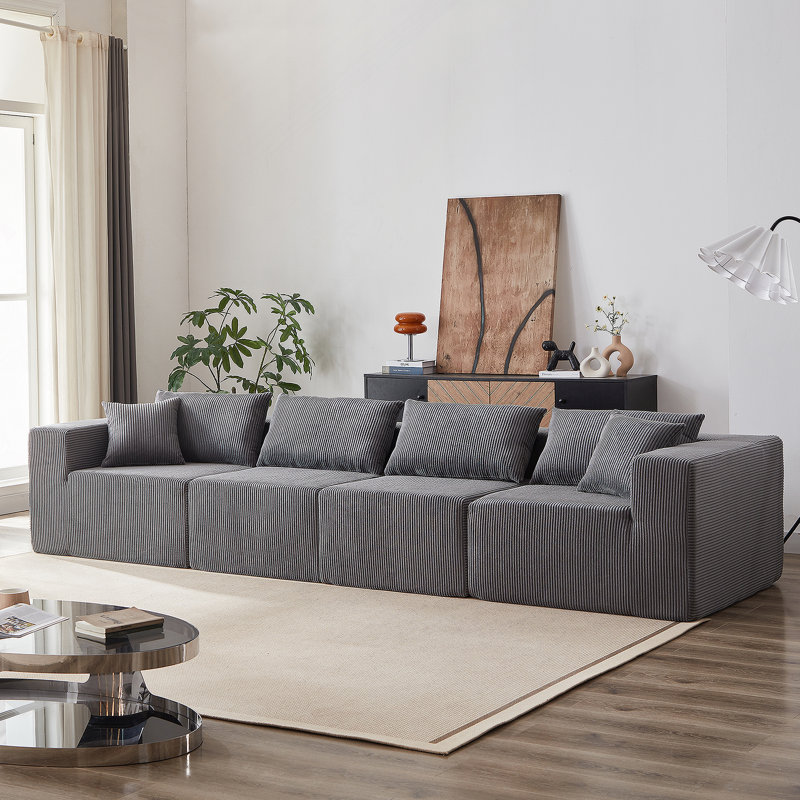 Canapé modulaire luxueux pour des espaces intérieurs polyvalents, améliorant le confort et le style., Gris