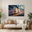 Dogs Icelandic Sheepdog Purple Metal Wall Art-572175554