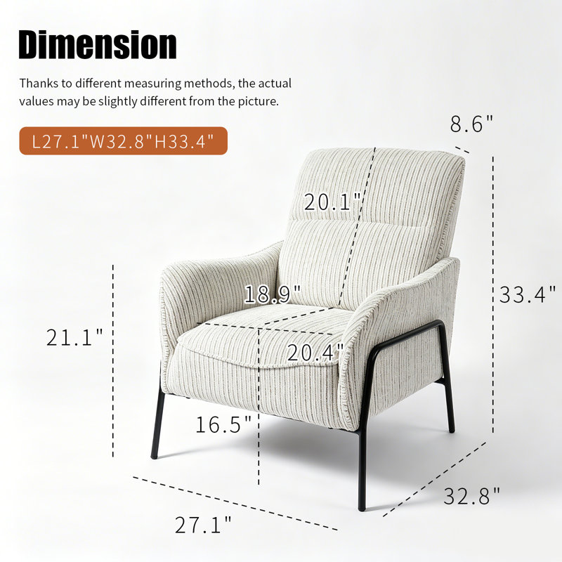 Fauteuil d'appoint 27 po