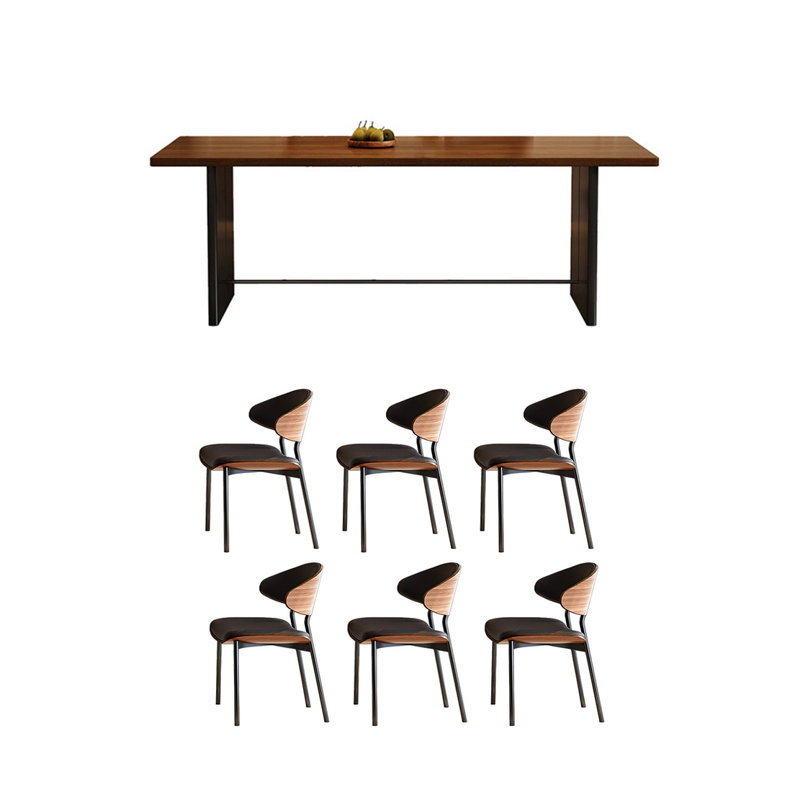 Ensemble de table de salle à manger écologique en bois massif, H 29,52 po x L 55,11 po x l 31,49 po