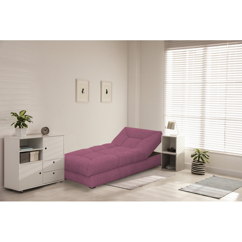Upholstered Chaise Lounge, Dark Pink