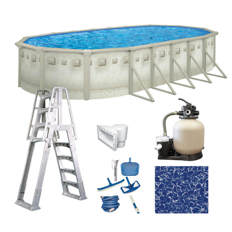 Aquarian Steel Hard Sided Pool, 24' L x 12' W x 52" H