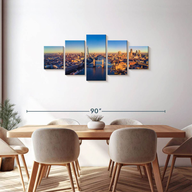 London Aerial View, 30" H x 68" W